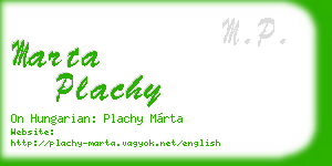 marta plachy business card
